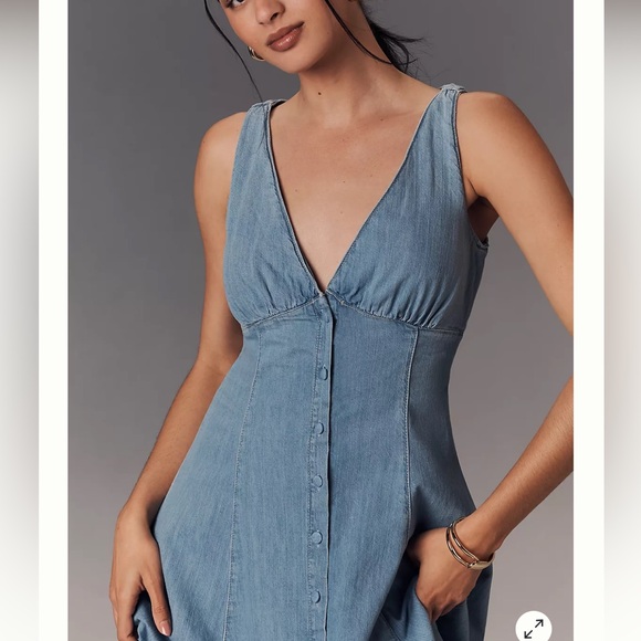 New Reformation Sebastian Denim Midi Dress - Picture 3 of 8